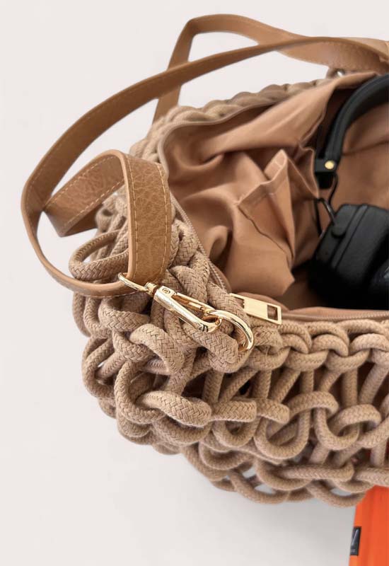 Debbie Katz - Barbara Crochet Crossbody Tan
