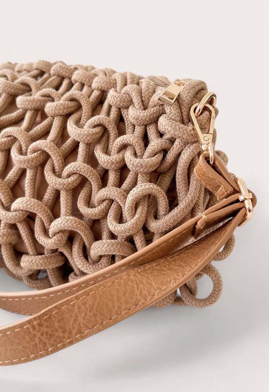 Debbie Katz - Barbara Crochet Crossbody Tan