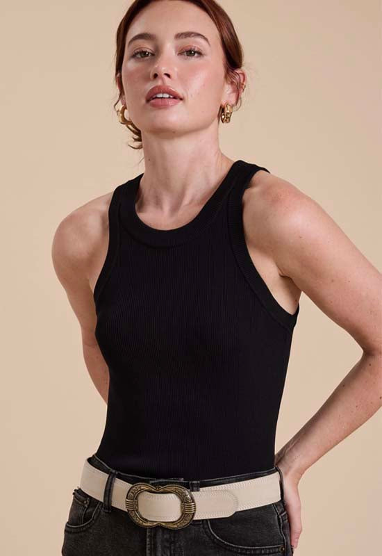 Ribbed Tank Top - Black