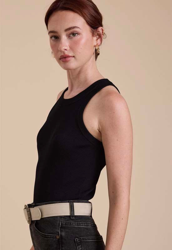 Ribbed Tank Top - Black