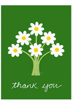 Citrus Daisy - Daisy Thank You Card Green