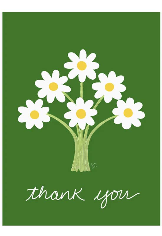 Citrus Daisy - Daisy Thank You Card Green