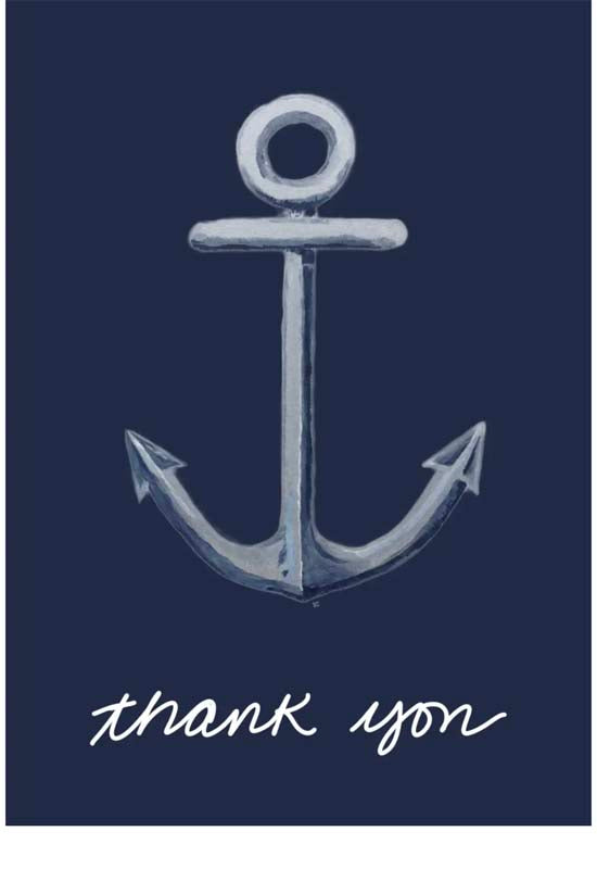 Citrus Daisy - Anchor Thank You Card
