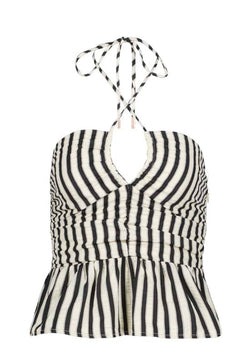 Bishop & Young - Aeries Halter Top Black Stripe