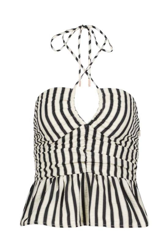 Bishop & Young - Aeries Halter Top Black Stripe
