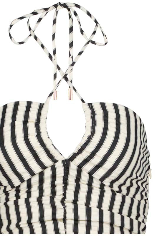 Bishop & Young - Aeries Halter Top Black Stripe