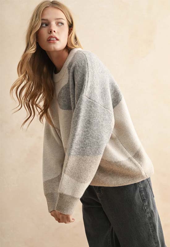 Abstract Sweater - Grey Stone