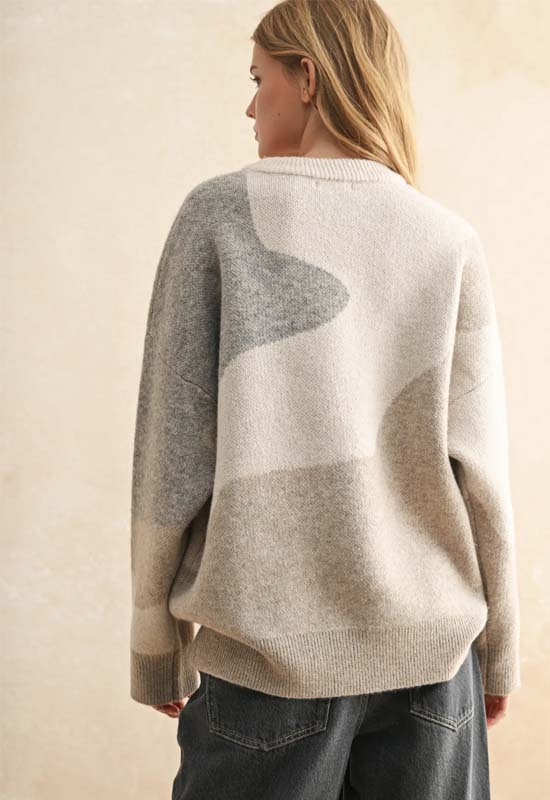 Abstract Sweater - Grey Stone