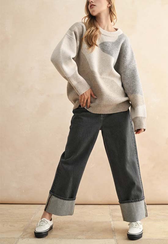 Abstract Sweater - Grey Stone