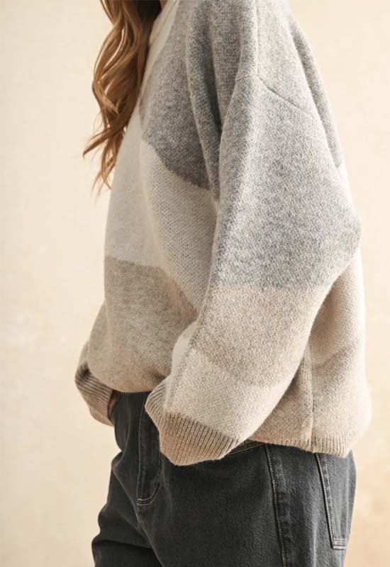 Abstract Sweater - Grey Stone