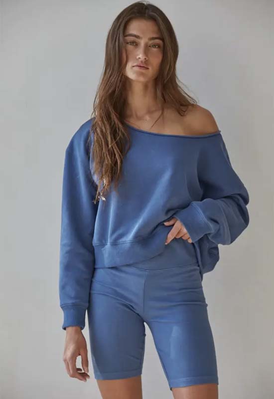 Garment Washed Pullover - Denim