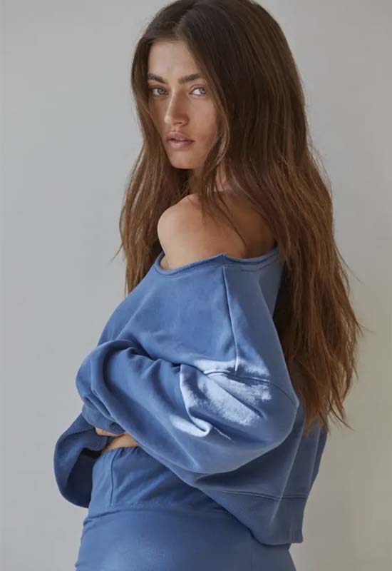 Garment Washed Pullover - Denim