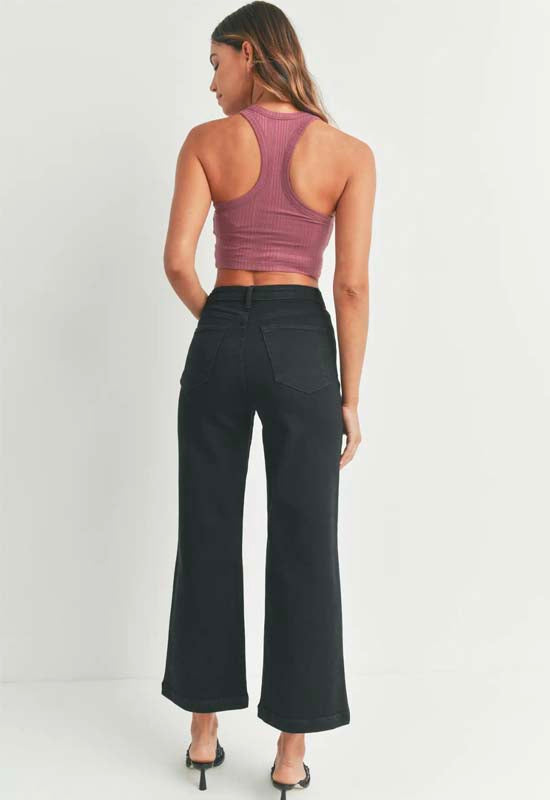 Just Black - Patch Pocket Wide Leg Jean Black