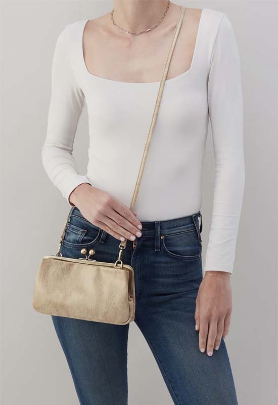 Hobo - Lauren Frame Crossbody Gold Leaf Leather