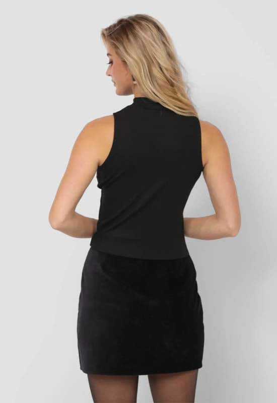 Sadie & Sage - Ronan Mock Neck Sleeveless Top Black