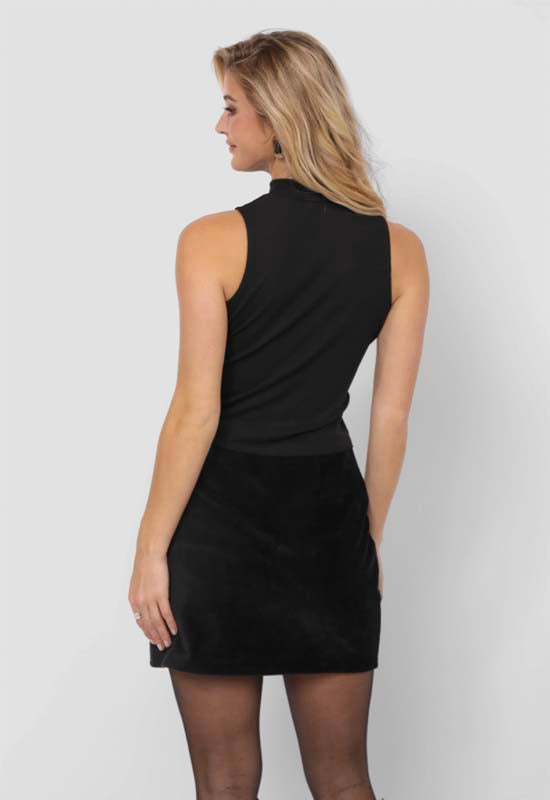 Sadie & Sage - Ronan Mock Neck Sleeveless Top Black