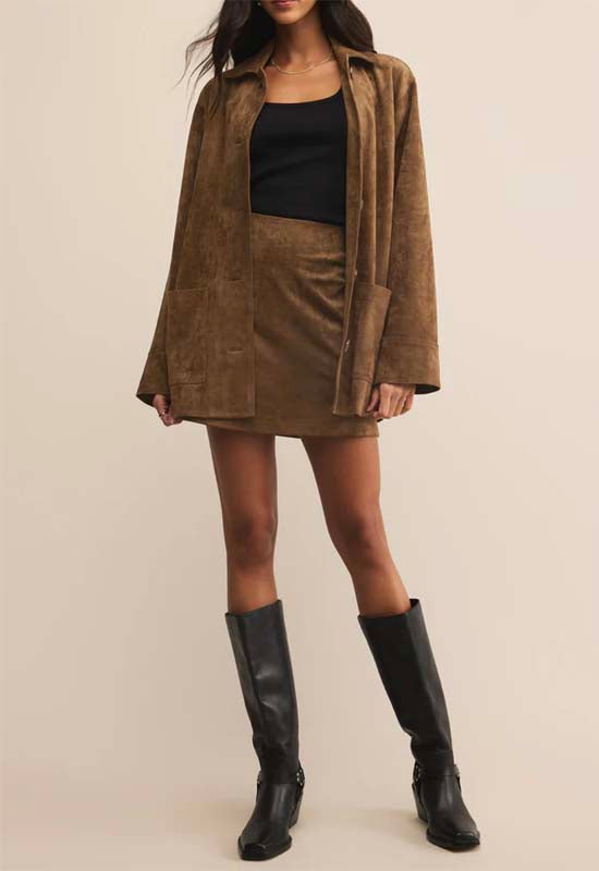 Z Supply - Ciera Suede Mini Skirt Coconut