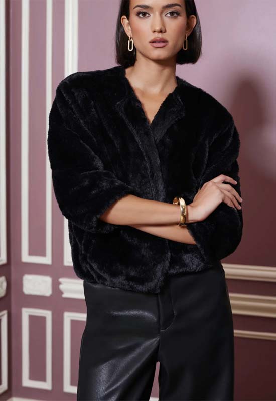 Bishop & Young - Mica Faux Fur Jacket Black