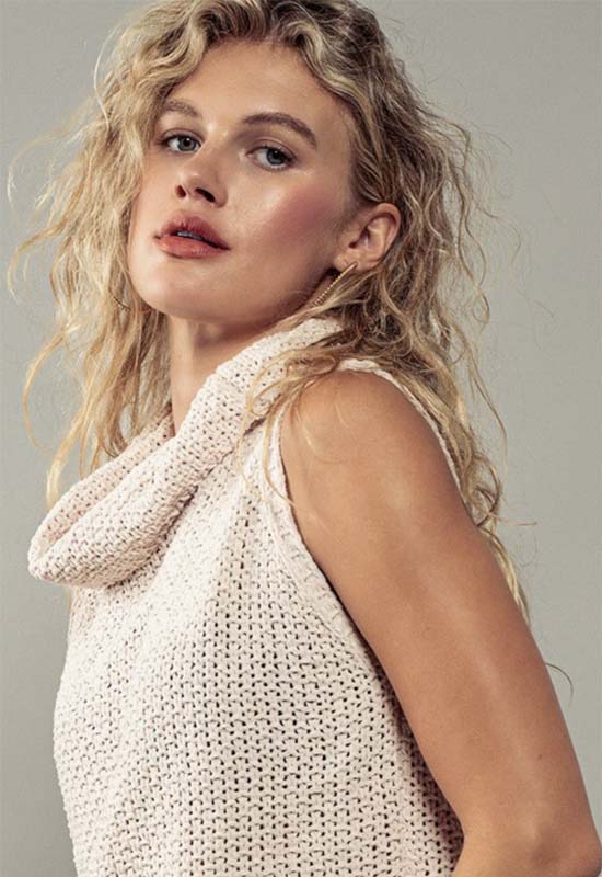 Cowl Neck Sleeveless Top - Cream