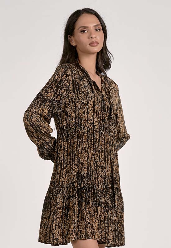 Elan - Long Sleeve Dress Gold Wisteria