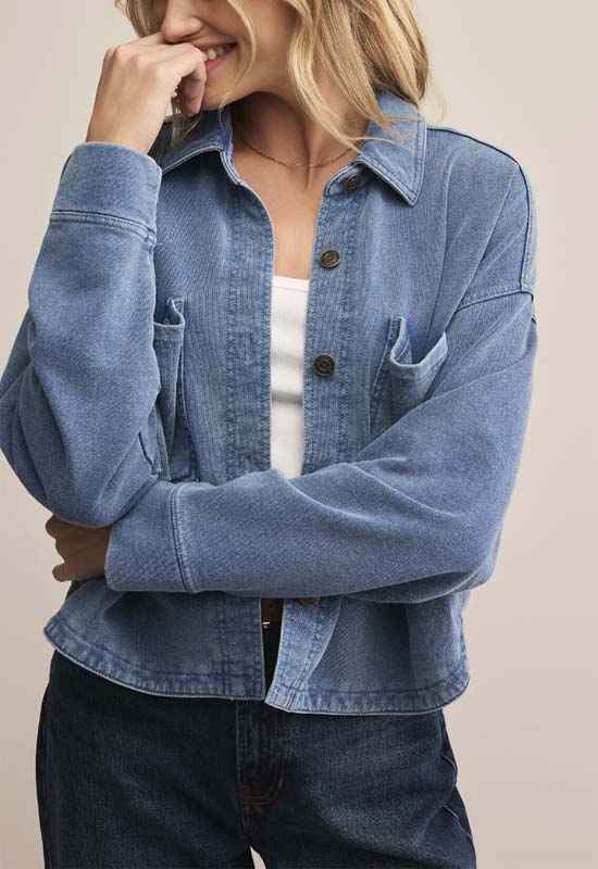 Z Supply - All Day Knit Crop Jacket Vintage Indigo