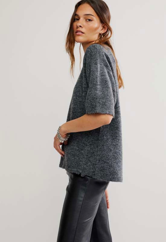 Free People - Margot Sweater Tee Charcoal Heather