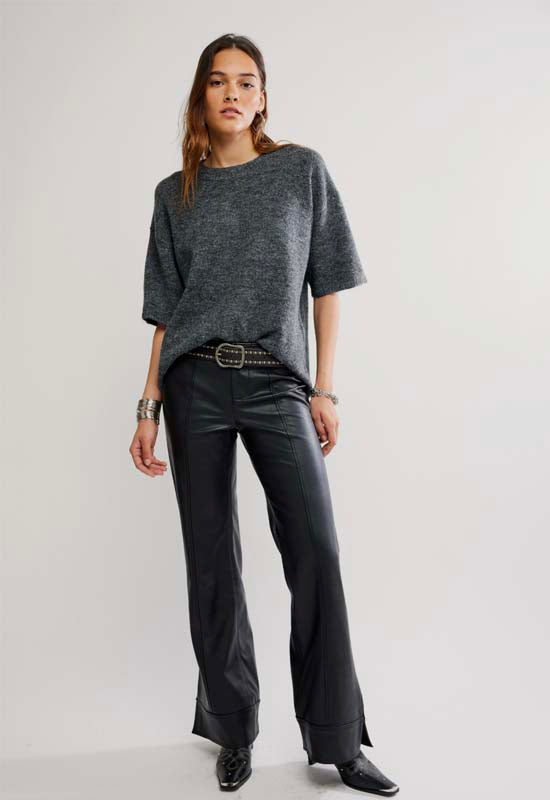 Free People - Margot Sweater Tee Charcoal Heather