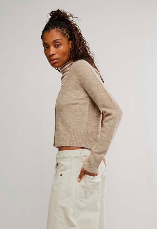 Free People - School Girl Cardi Feather Grey Melange