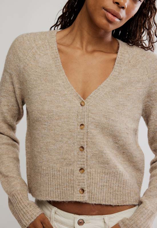 Free People - School Girl Cardi Feather Grey Melange