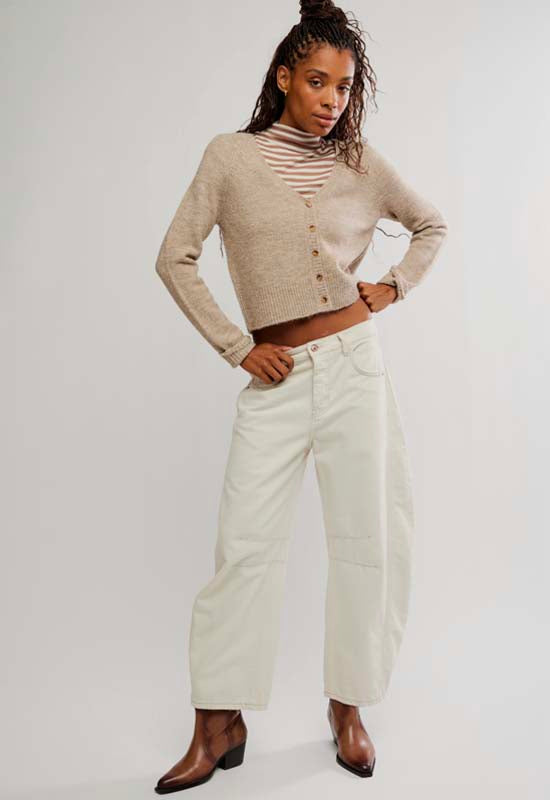 Free People - School Girl Cardi Feather Grey Melange