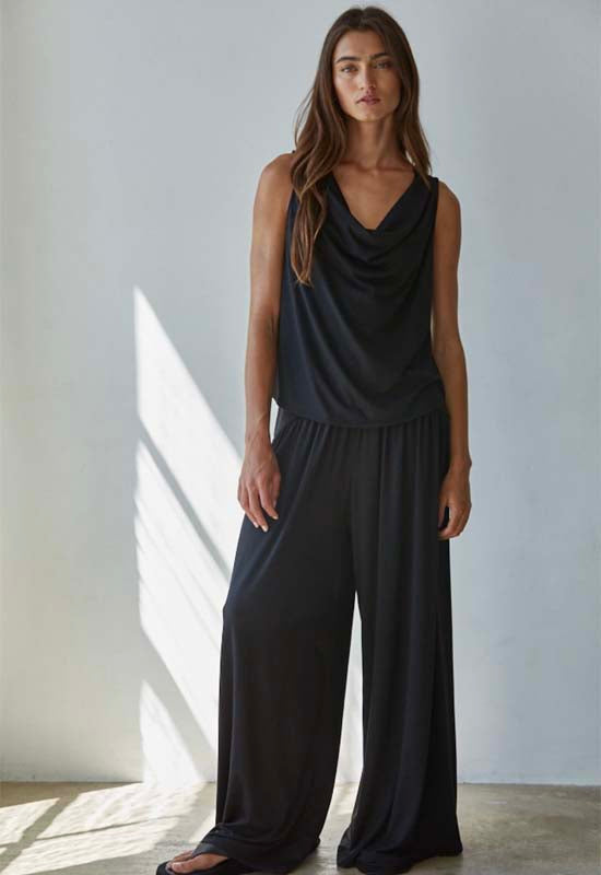 Cowl Neck Top - Black