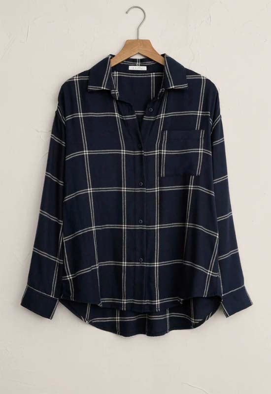 Z Supply - River Plaid Button Up Blue Sapphire