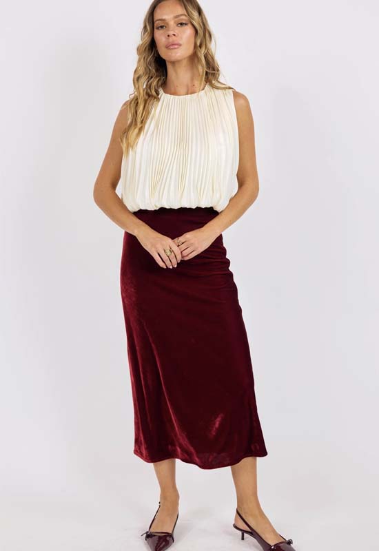 Sage the Label - Amour Pleated Bubble Hem Top Ivory