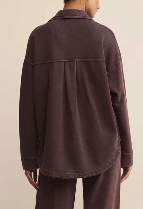 Z Supply - All Day Knit Jacket Chocolate Cherry