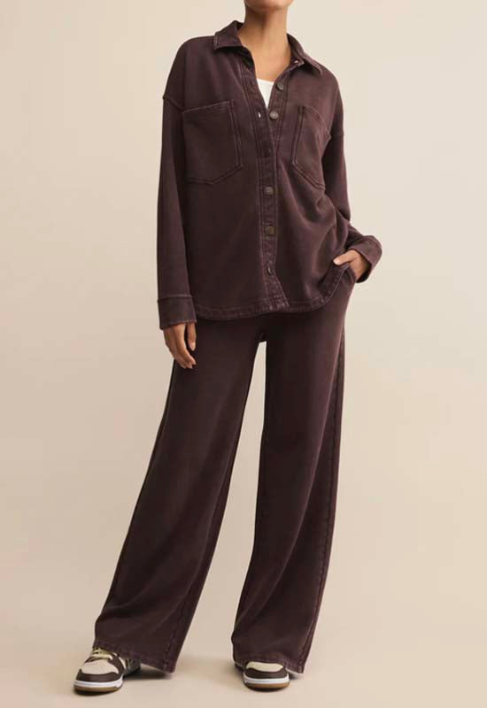 Z Supply - All Day Knit Jacket Chocolate Cherry