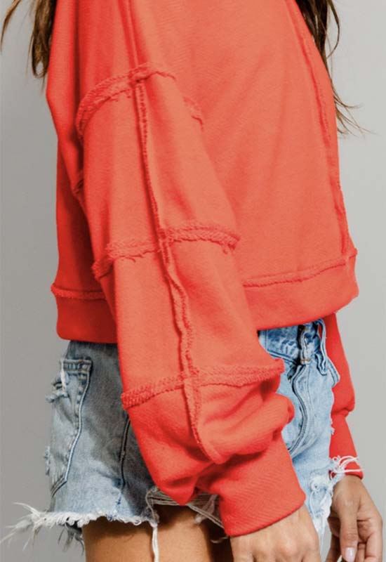 Cropped Sweatshirt - Red