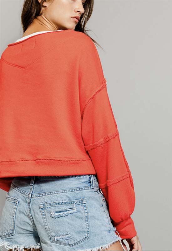 Cropped Sweatshirt - Red