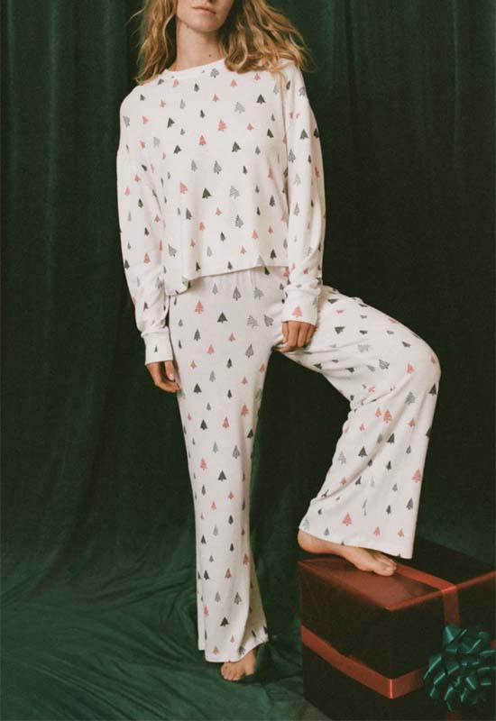 Z Supply - Alpine Tree long Sleeve Top White