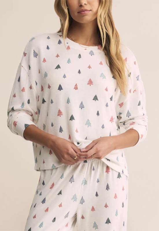 Z Supply - Alpine Tree long Sleeve Top White
