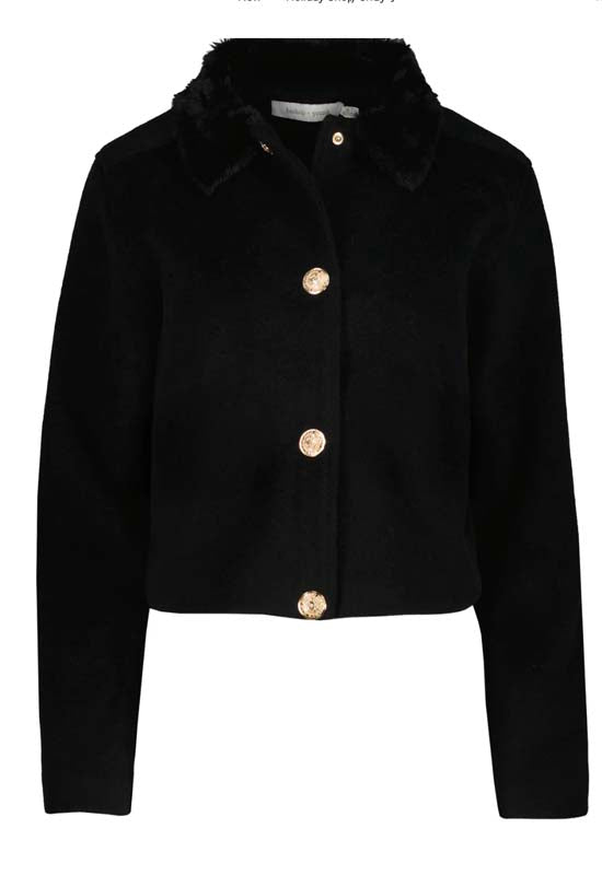 Bishop & Young - Lily Fur Collar Jacket Black