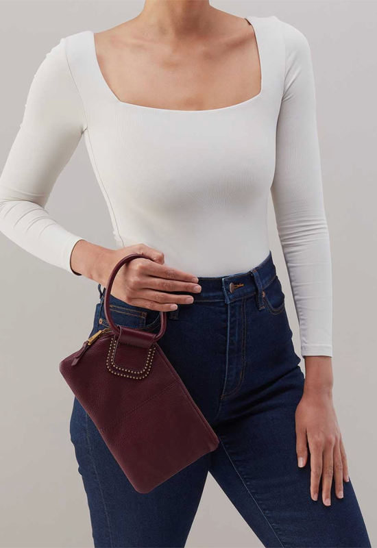 Hobo - Sable Wristlet Pebbled Leather Mullberry Glaze