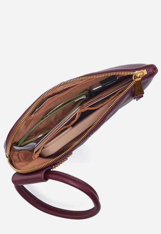 Hobo - Sable Wristlet Pebbled Leather Mullberry Glaze