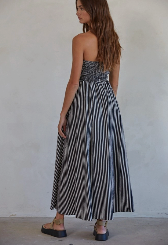 black and white striped tube dress Strapless Maxi 90s Fashion Trends That Color:Mist Blue silk dresses long day comfort whether youre