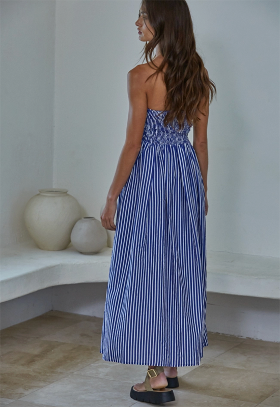denim tube maxi dress Strawolf - Washed Denim Tube Maxi Dress