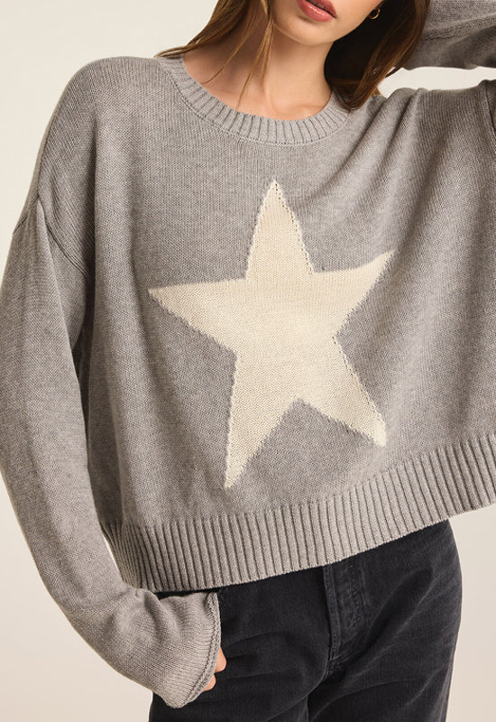 Z Supply - Sienna Star Sweater Classic Heather Grey