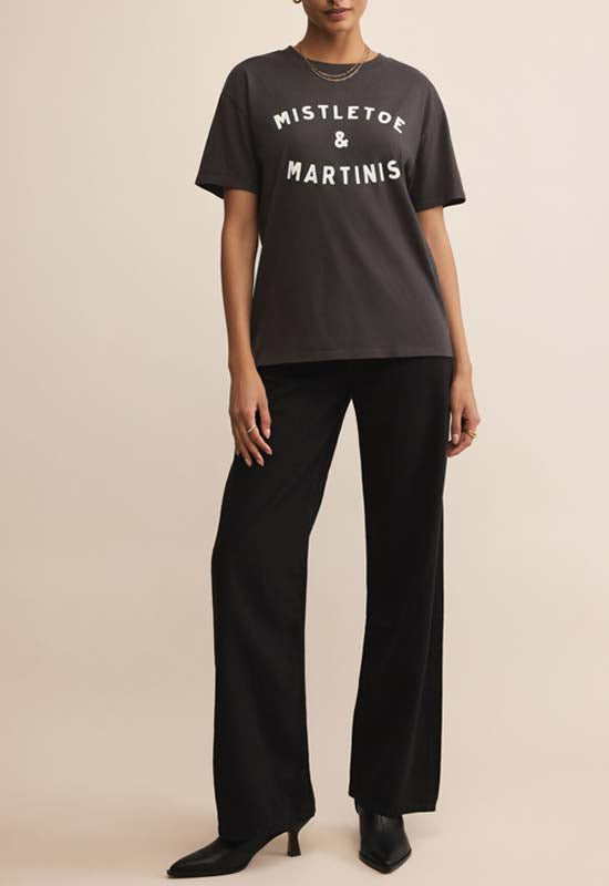 Z Supply - Mistletoe Boyfriend Tee Black Sand