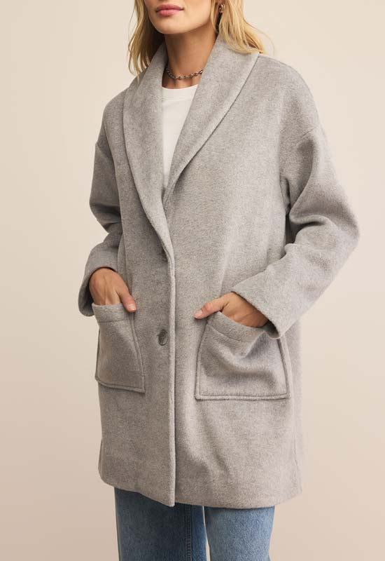 Z Supply - Lennon Heathered Coat Classic Heather Grey