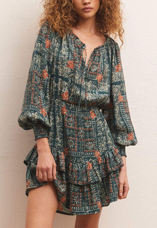 Z Supply - Jo Printed Mini Dress Calypso Green Z Supply - Jo Printed Mini Dress Calypso Green