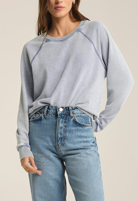 Z Supply - Saldana Knit Denim Top Washed Indigo