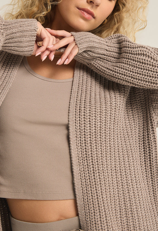 Z Supply - Sutton Rib Cardi Heather Taupe